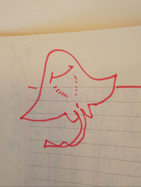 永六輔がノートに描いたエイの絵